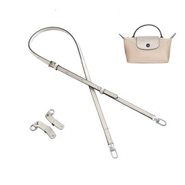 Gastinsave Handbag Straps Replacement Leather Handbag Crossbody Shoulder Strap Adjustable for Longchamp Bag Women, White splinter tape, Classic