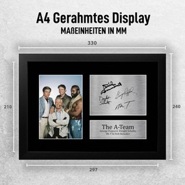 HWC Trading FR A4 George Peppard Dwight Schultz Mr T Dirk Benedict A-Team - A4 Framed Gifts Printed Signed Autograph Picture For TV Show Fans