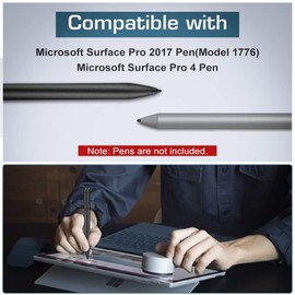 MoKo Pen Tips for Surface Pen (6 Packs), Surface Pen Tip Replacement Kit Compatible with Surface Pro 2017 Pen (Model 1776) / Surface Pro 4 Pen, 3 HB Original Pen Nibs Refill for Stylus Pen, Black