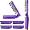Qjaiune Hair Comb, 6PCS Travel Foldable Plastic Brush Comb Portable