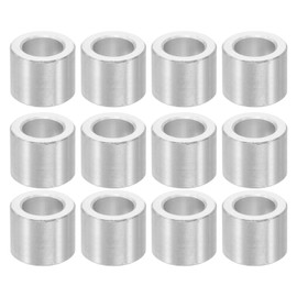 PATIKIL M6 Aluminum Spacers, 12 Pcs Metal Spacers Aluminum 6.2mm ID x 10mm OD x 8mm l Aluminum Spacer Screw Standoff Round for 1/4 or M6 Screw Bolts