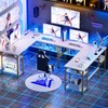 Unikito Reversible L Shaped Desk with Magic Power Outlets and