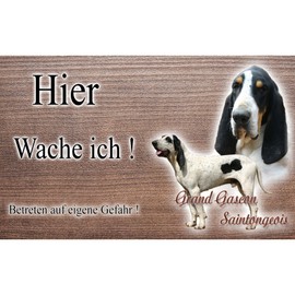 Warnschild Hund oder Warnzeichen Gascon Saintongeois 30 cm