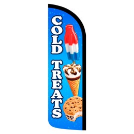 Cold Treats - Ice Cream Premium Windless Feather Flag Bundle (Complete Kit) OR O - Flag Only