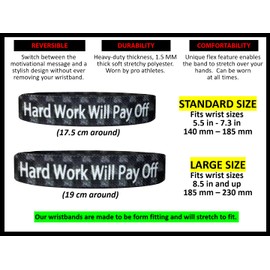 We Keep You Motivated Motivational & Inspirational Bracelet – Hard Work Will Pay Off Uplifting Positive Affirmations Reversible Stretch Wristband - Encouragement Motivation