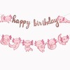 2 Pcs Axolotl Happy Birthday Banner Pink Cartoon Axolotl Aquatic