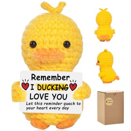 Vatogon Positive Crochet Duck for Her Him,Girlfriend Boyfriend Wife Husband I Love You Gifts,Emotional Support Crochet Duck Present for Birthday,Cute Stuff Animal Decor