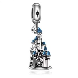 Lkwrideiny magic Castle Dangle Charm Charm 925 Sterling Silver Pendant,Jewelry Beads Gifts for Women Bracelet&Necklace