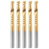 5Pcs End Mill TiPlated 1Flute CNC Spiral Router Bit HighSpeed