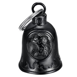 BOBIJOO JEWELRY - Motorcycle Bell Guardian Spirit Lucky Eagle US Stainless Steel Black Titanium, see description, Classic