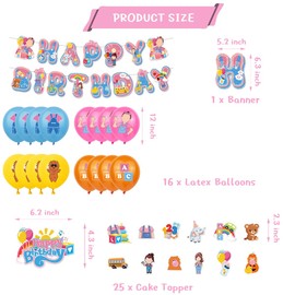 English Enlightenment Teacher Birthday Party Decorations Set with Balloons, Banner, Cupcake Toppers,English Teacher Birthday Party Supplies