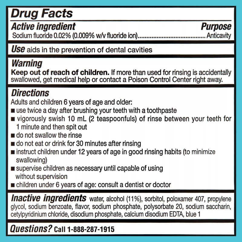 Equate Restoring Anticavity Fluoride Mouthwash, Refreshing Mint, 33.8 fl oz