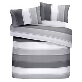 Fusion Duvet Cover and Pillow Case, 52% Polyester / 48% Cotton, Grey, Single