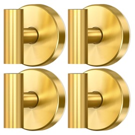 stusgo 4-Pack Gold Suction Cup Hooks for Shower, Bathroom, Kitchen, Glass Door, Mirror, Tile, Bath Robe Hook Holder for Hanging – Waterproof & Rustproof Suction Towel Hanger