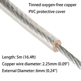 Tinned Braided Rope Lay Copper Grounding Wire Soft PVC Covered for Electrician(11AWG)