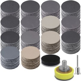 180 Pieces 1 Inch Sanding Disc, GOH DODD Wet Dry Sandpaper with Soft Foam Pad and Backing Pad 1/8 Inch Shank, 60-10000 Variety Grits Grinding Abrasive Sand Paper for Auto Metal Wood Grass Jewelry