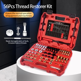 Pikwo 56Pcs Thread Chaser Repair Kit, Rethread Repair Tool, UNC UNF & MetricThread Restorer Set with Thread Pitch Gauge