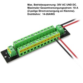 Evemodel Power Distributor 10 A 2 Inputs 2 x 12 Outputs Distribution Module for DC AC Voltage Power Distribution Board (2 Set)