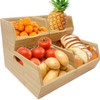 MinBoo Bamboo Stackable Pantry Storage Bins Potato and Onion Storage,Fruit