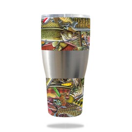 MightySkins Skin Compatible with Ibex 30 oz Tumbler – Fish Puzzle | Protective, Durable, and Unique Vinyl Decal wrap Cover | Easy to Apply, Remove, and Change Styles | Made in The USA