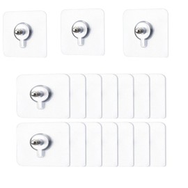 12PCS No-Drill Screw Stickers, Reusable Adhesive Hooks, Removable Nail Free Wall Hangers, Drill Free