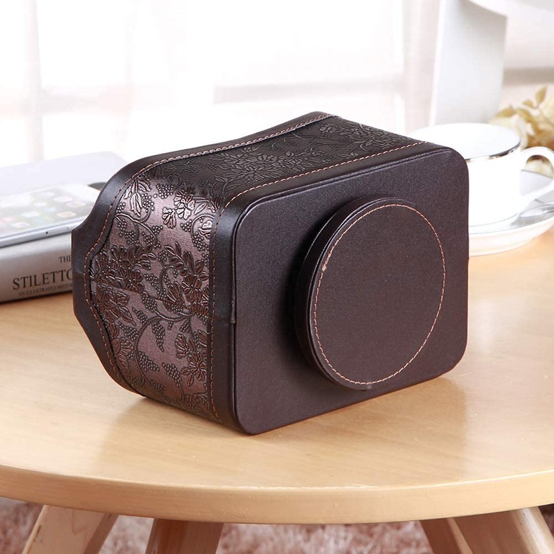 Arniche PU Leather Remote Control Organizer with 360° Spinning Design,Desk