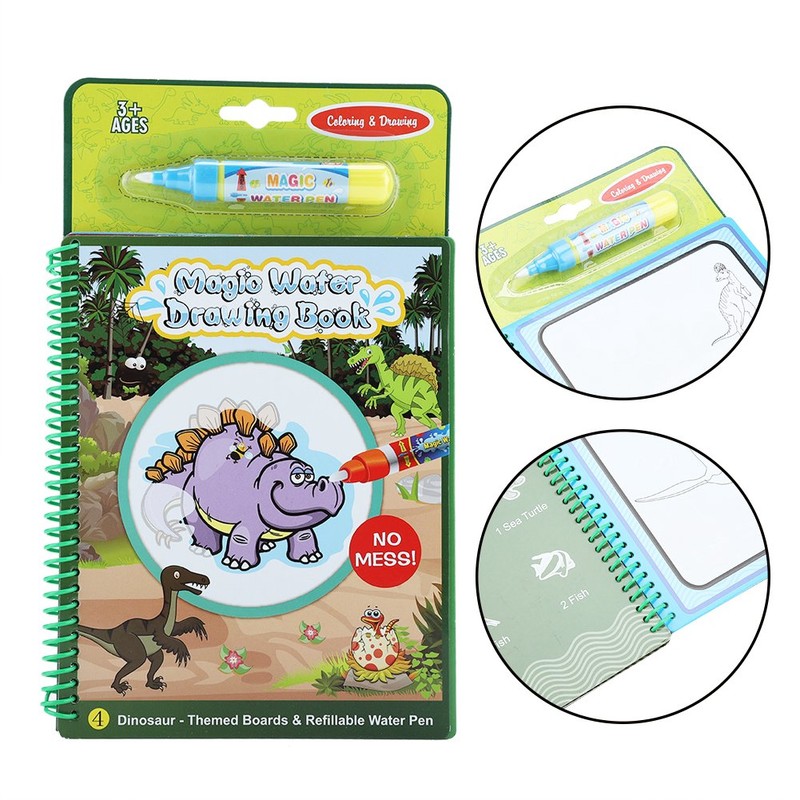 Water Colouring Book, Reusable Colour with Water Activity Book with