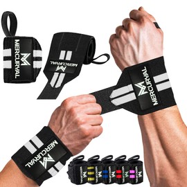 MERCURYAL 2 Wrist Wraps Gym - Crossfit Wrist Wraps - Fitness Accessories - Unisex Sports Wrist Wraps (Black and White)