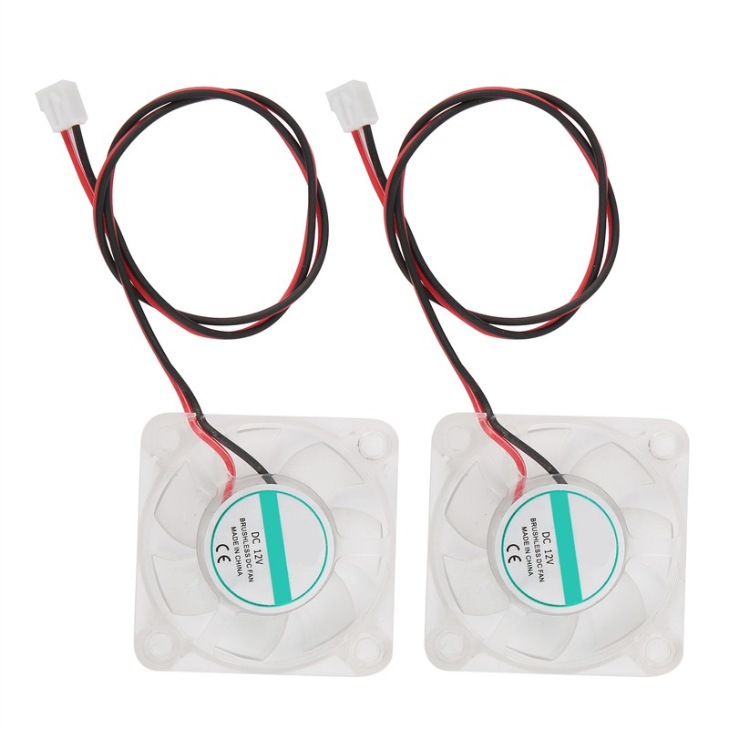 2Pcs 3D Printer Cooling Fan LED Light Hydraulic Bearing Mini