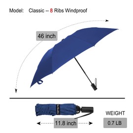 Ward Rain&Sun Umbrella Inverted Folding - Navy Blue