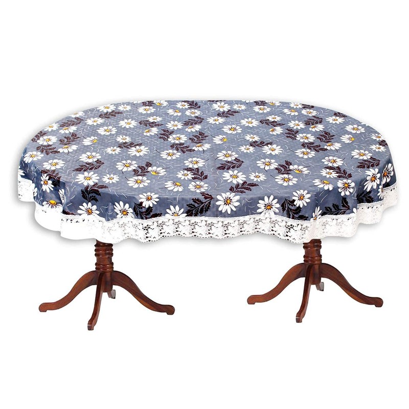 CASA-NEST Plastic Flowered Oval Shaped 4 to 6 Seater Table
