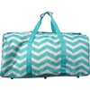 Chevron Zig Zag Print 22" Canvas Duffle Bag (Blue)
