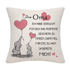 Bommex Grandma Gift from Granddaughter Grandson Grandma Cushion Cover Gift for Grandma Birthday Gift (Grandma)