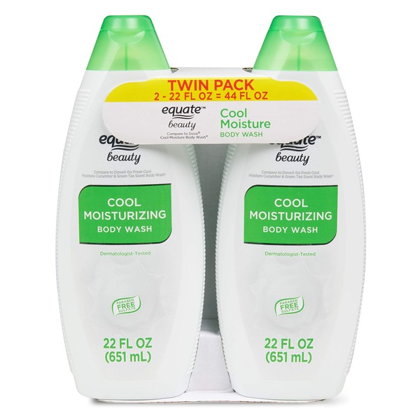 Equate Beauty Cool Moisturizing Body Wash, (2 Pack) each 22
