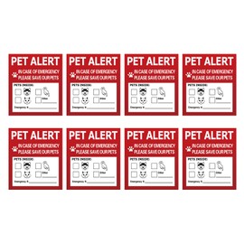 Puco Pet Warning Stickers, Warning Labels, Waterproof and Durable Stickers for Dogs and Cats, Fire Protection, Emergency, Pet Warning Stickers, Paper