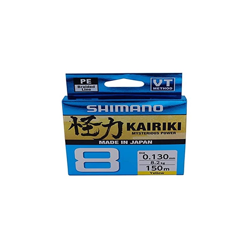 SHIMANO Kairiki 8, 150 Meter, Yellow, 0.05 mm/5.3 kg, Braided
