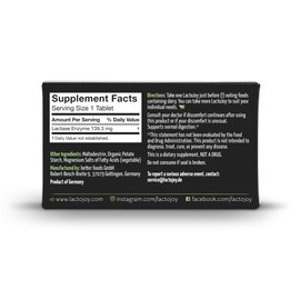 LactoJoy Lactase Pills 14,500 I 45 Pieces I Powerful Lactase Enzymes for Lactose Intolerance I Ultra Pure Lactase for Improved Digestion I No Silicon Dioxide, No Artificial Flavors, No Sucralose