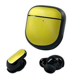 MightySkins Glossy Glitter Skin Compatible with Bose QuietComfort Earbuds II (2022) - Solid Yellow | Protective, Durable High-Gloss Glitter Finish | Easy to Apply and Change Styles | Made in The USA