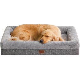 BFPETHOME Orthopedic Dog Bed for Large Sized Dogs – Washable Dog Couch Bed with Bolster Sides, Removable Waterproof Cover, Non-Slip Base, Comfortable Pet Bed for Better Sleeping