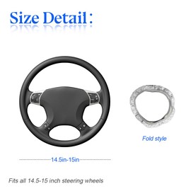 zipelo Elastic Stretch Steering Wheel Cover, Microfiber Breathable Ice Silk, Universal 15 Inch Anti-Slip Car Steering Wheel Protector, Warm in Winter and Cool in Summer, for Men and Women (White)