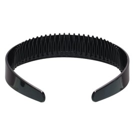 luzen 4Pcs Unisex Plastic Handbands with Comb Teeth Wide Non-slip Teeth Headbands Hairband Hair Hoop Headwear Fashion Hair Accessories for Men Women Travel Sports and Daily Wear, Black