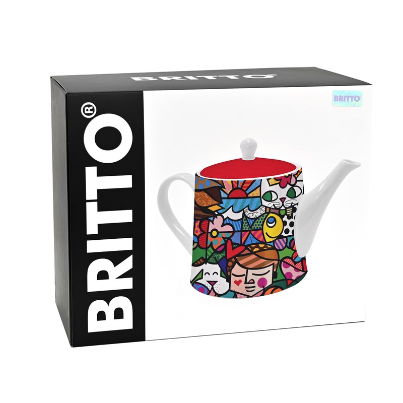 Britto Romero Bone China Coffee & Tea Pot, 28.7 oz,