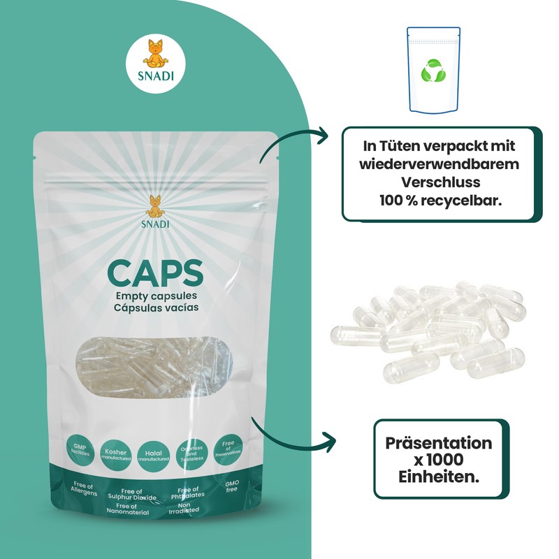 Snadi - Empty Vegetarian Capsules | Size 4 | Pack