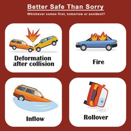 ACEBON Car Emergency Window Breaker Seat Belt Cutter, Safety Hammer, Escape Accessories (Black)