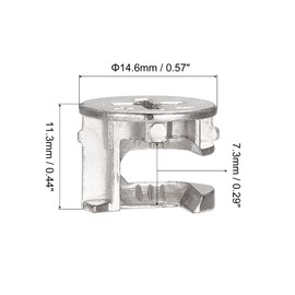 sourcing map Cam Lock Nut for Furniture, 8pcs 14.6x11.3mm Joint Connector Locking Nuts Furniture Connecting Cam Fittings