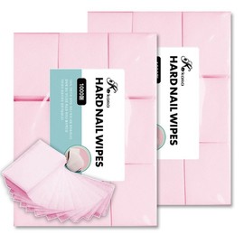 KARA Nail Cotton Pads Premium Soak-Off Gel Wiper 1000 Sheets Large Capacity Lint-Free, 2 Pieces, 1000 Sheets, Pink / 카라 네일 화장솜 프리미엄 쏙오프 젤 와이퍼 1000매 대용량 보풀없는, 2개, 1000매입, 핑크