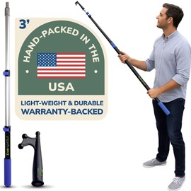 EVERSPROUT 1.5-to-3ft Durable Telescoping Boat Hook – Lightweight Push Pole for Boat Docking and Lure Retrieval with 6+ft Reach, 3-Stage Anodized Aluminum Pole with Threaded End for Accessories