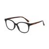 Calabria L 15576 Round Eyeglasses Frame Black Crystal Tortoise Havana