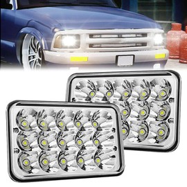 BESTZHEYU 2 pcs 4 x 6 inch LED Headlights Rectangular Replacement for Chevy S10 Blazer 1994 1995 1996 1997 Peterbilt Kenworth Freightinger Probe LED Headlight