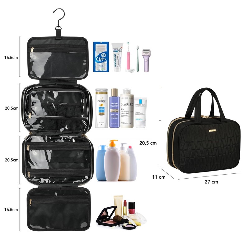 Voova Toiletry Bag, Black, contemporary